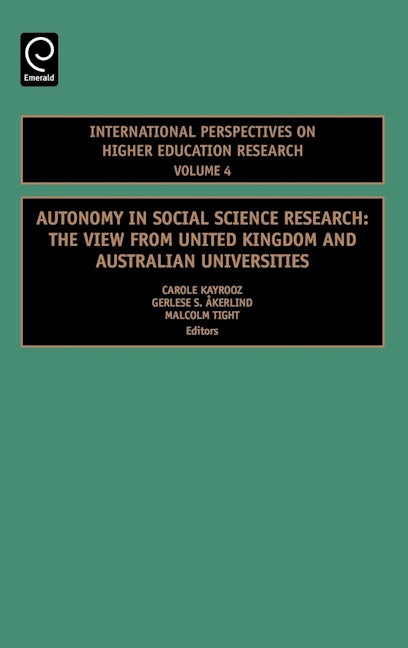 Book cover image for Autonomy in Social Science Research ISBN: 9780762314058